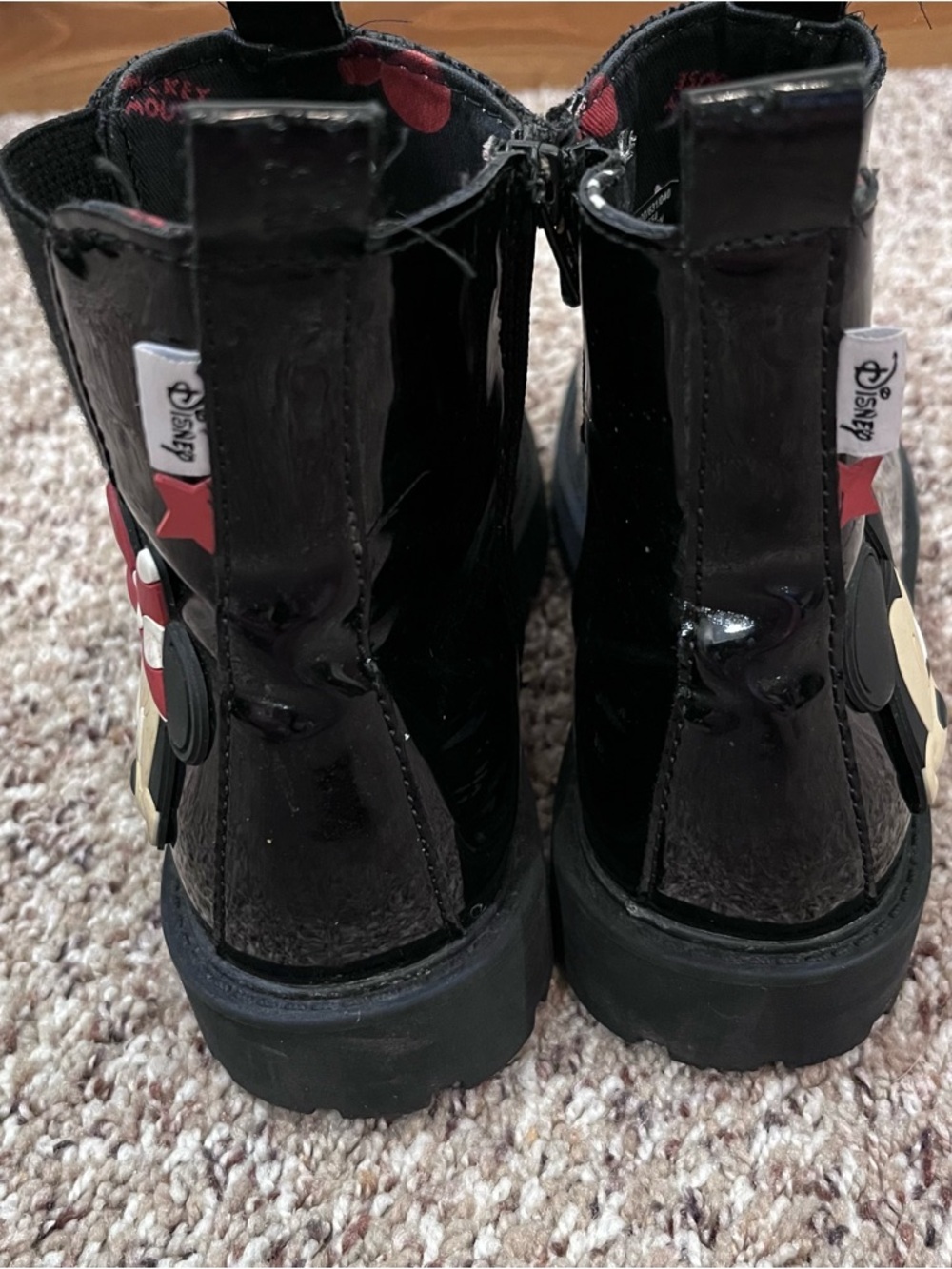ZARA Mickey Minnie Mouse Disney Combat Boots  Black Eu 39 US Womens Size 8.5 - Picture 6 of 9